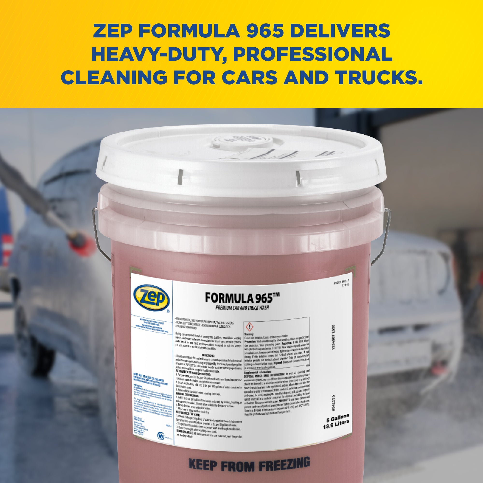 Zep Formula 965 Premium Car and Truck Wash – Heavy-Duty Automotive