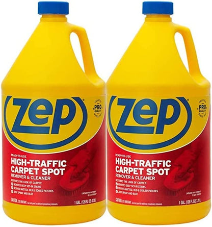 Zep High Traffic Carpet Spot Remover & Cleaner – Enzymatic Stain Remover – 1 Gallon