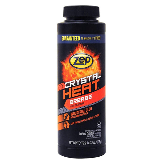 Zep Crystal Heat Grease Clog Dissolver – Melts Grease and Grime   – 32 oz