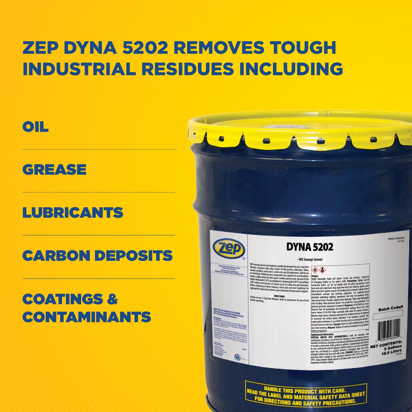 Dyna 502 VOC Exempt Solvent and Degreaser - 5 Gal