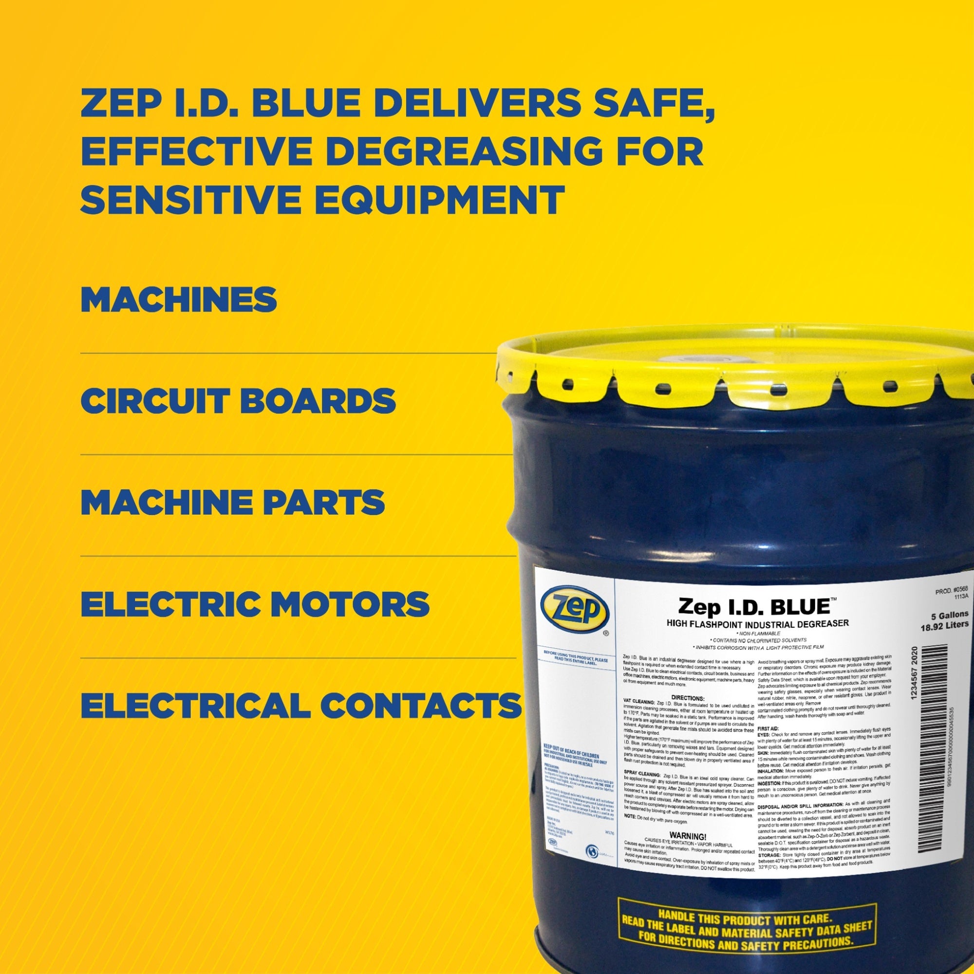 Zep I.D. Blue High Flashpoint Industrial Degreaser – Removes Heavy