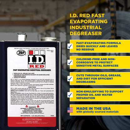 Zep I.D Red Fast Evaporating Industrial Degreaser - Removes Oil, Grease and Grime – 1 Gallon