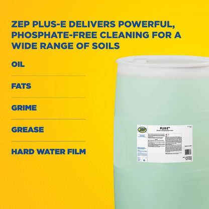 Zep Plus-E General-Purpose Cleaner – Multi-Surface Phosphate-Free Cleaner – 55 Gallon
