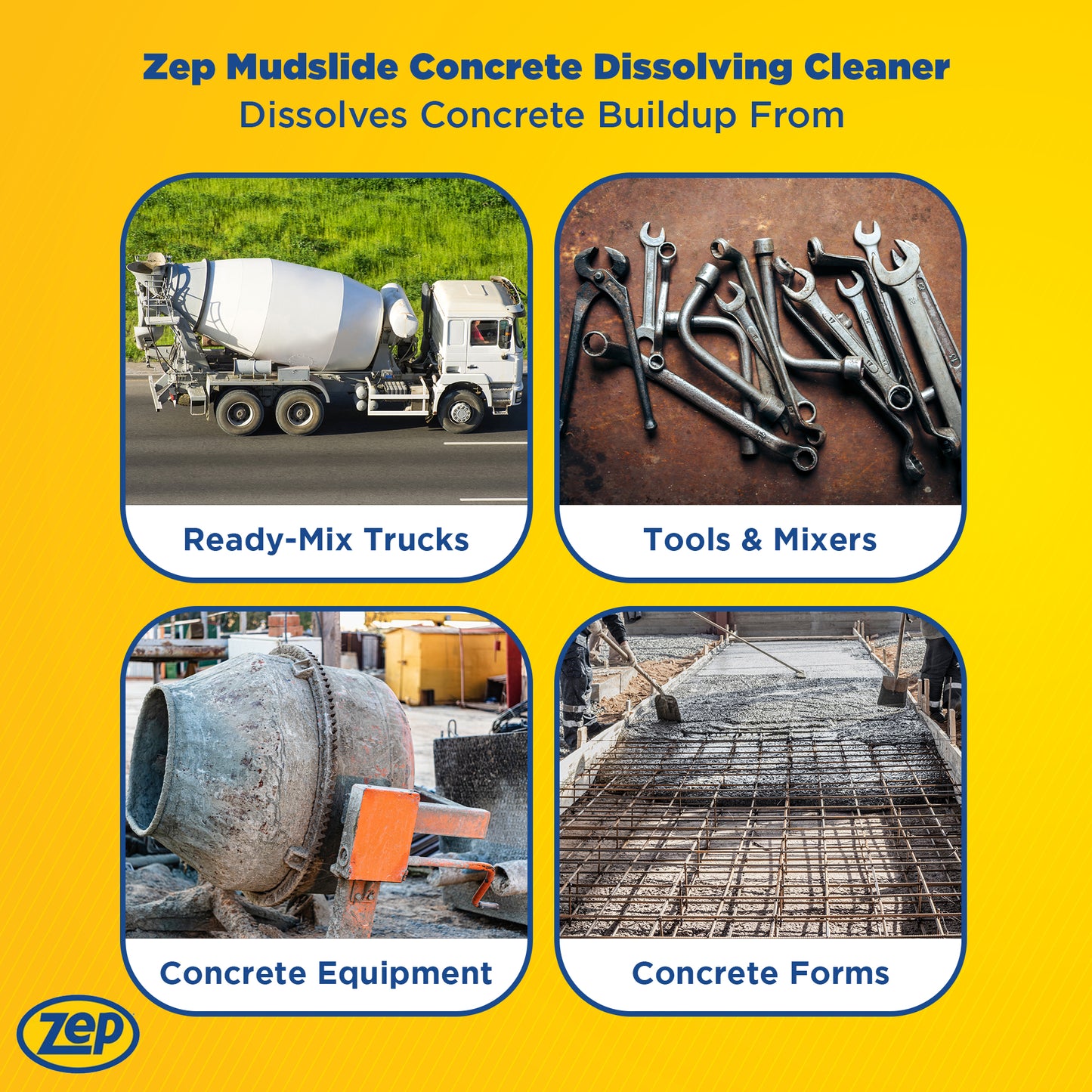 Zep Mudslide Concrete Dissolving Cleaner – Removes Concrete Build-Up – 5 Gallon