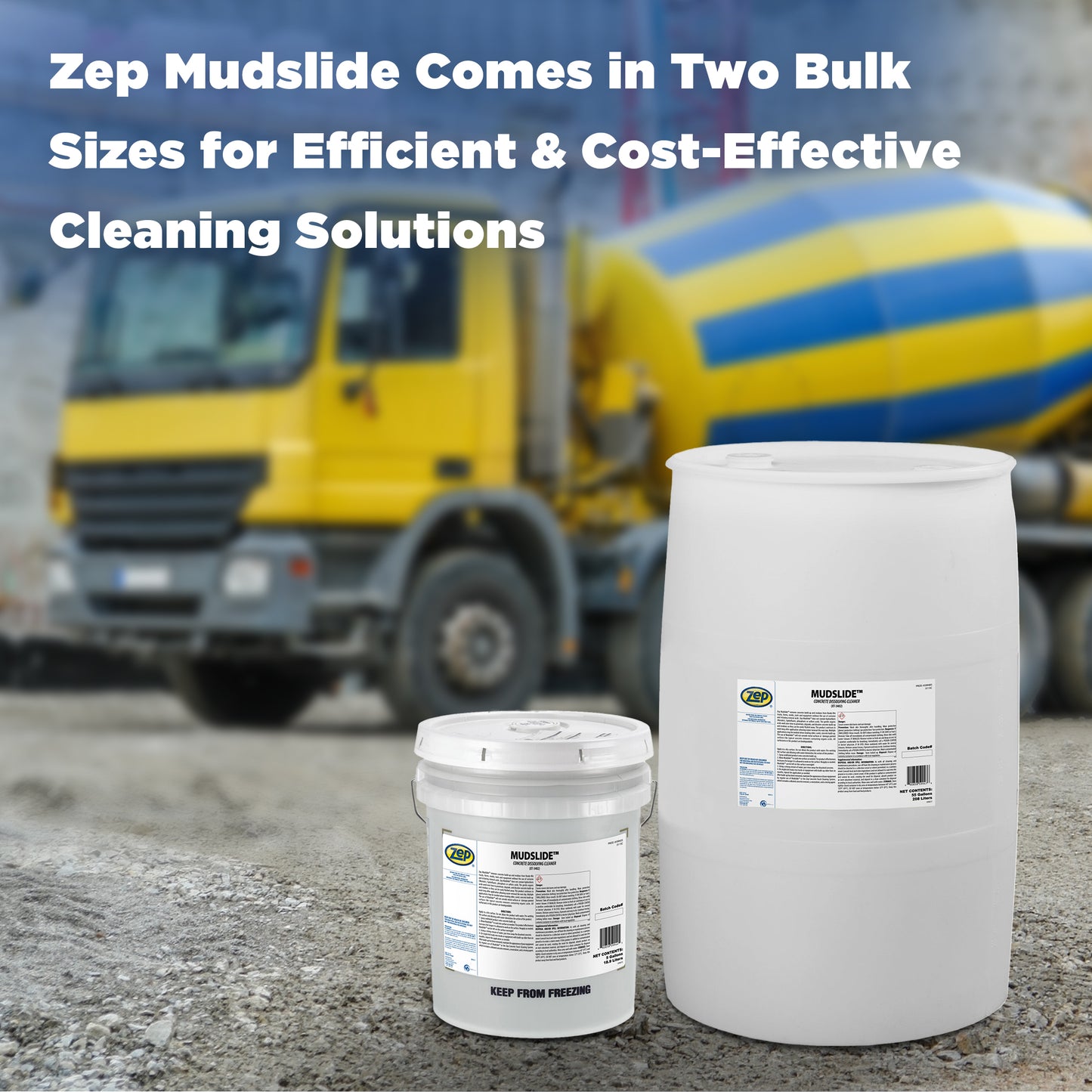 Zep Mudslide Concrete Dissolving Cleaner – Removes Concrete Build-Up – 5 Gallon