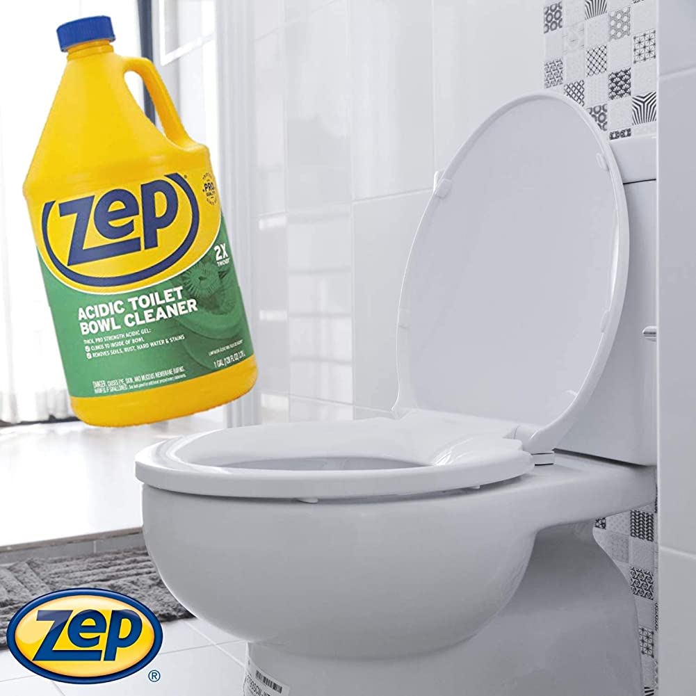 Zep Acidic Toilet Bowl Cleaner – Removes Hard Water Stains – 1 Gallon