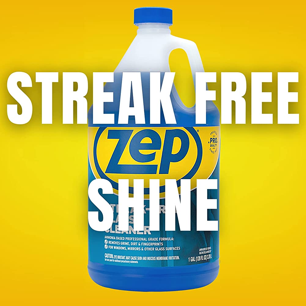 Streak-Free Glass Cleaner (Case of 4) + Zep Professional Sprayer Bottle - 32 oz (Case of 9) Bundle