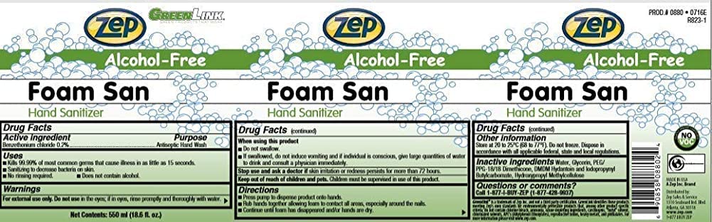 Zep Foam Sanitizer - 550 ml