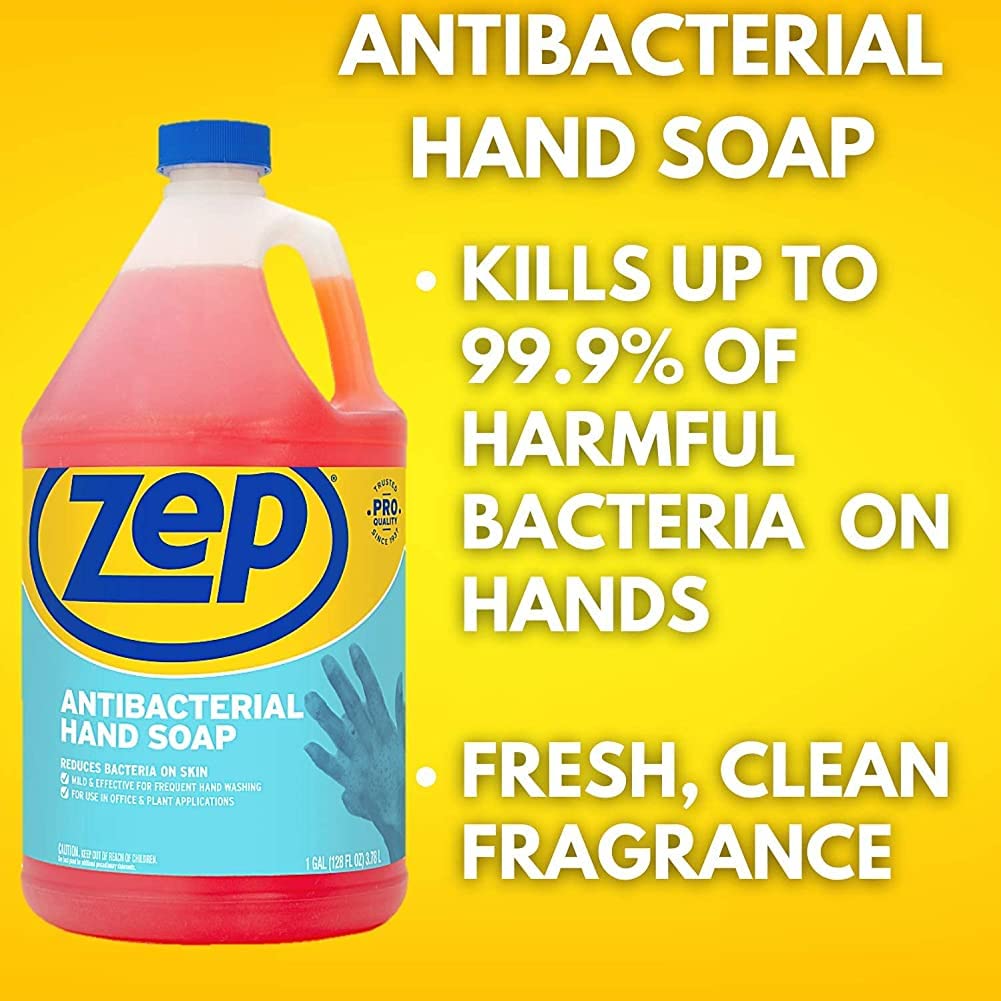 Zep Antibacterial Hand Soap Refill – Kills 99.9% of Bacteria – 1 Gallon