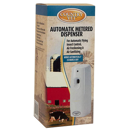 Country Vet Mosquito+Fly Metered Spray Refill (Case of 12) & Automatic Metered Dispenser Bundle