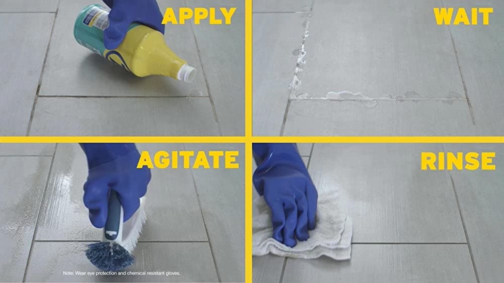 Grimy grout before and after Zep grout cleaner and brightener :  r/CleaningTips