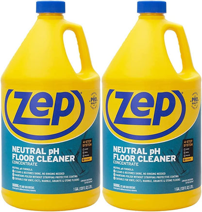 Zep Concentrated Neutral pH Floor Cleaner – Safe on Protective Finishes - 1 Gallon