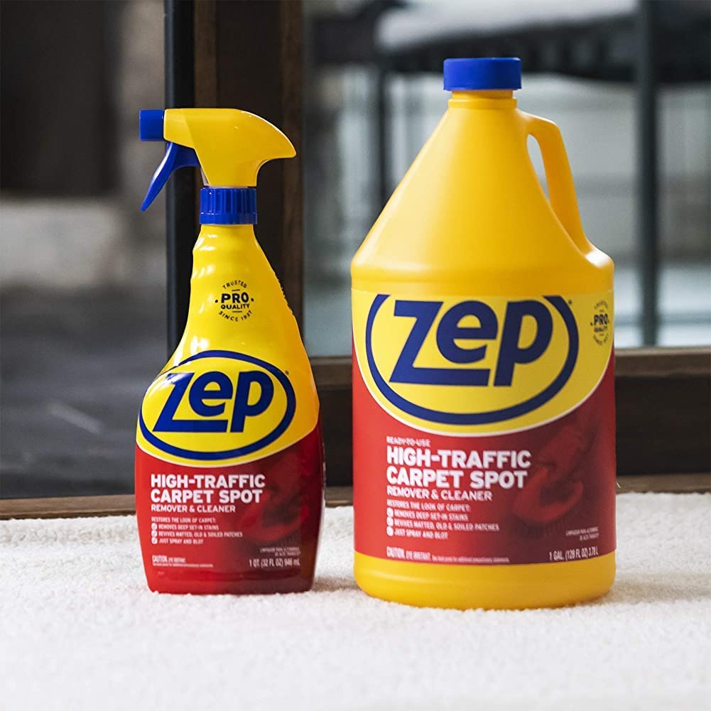 Zep High Traffic Carpet Spot Remover & Cleaner – Enzymatic Stain Remover – 1 Gallon