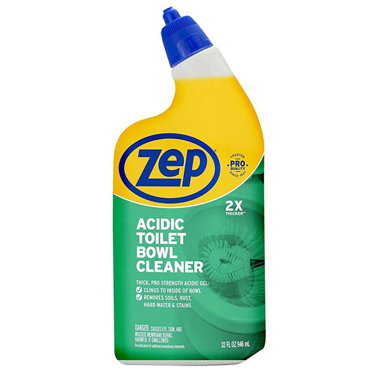 Zep Acidic Toilet Bowl Cleaner – Removes Hard Water Stains – 32 oz.