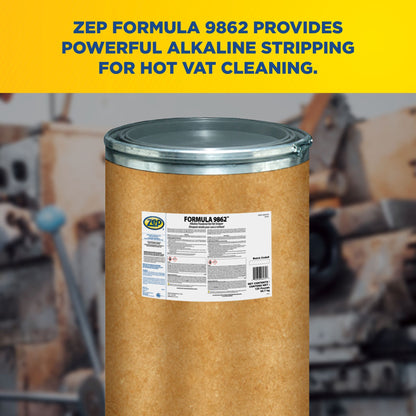 Zep Formula 9862 Alkaline Hot Vat Stripper – Removes Grease and Rust – 125 Pounds