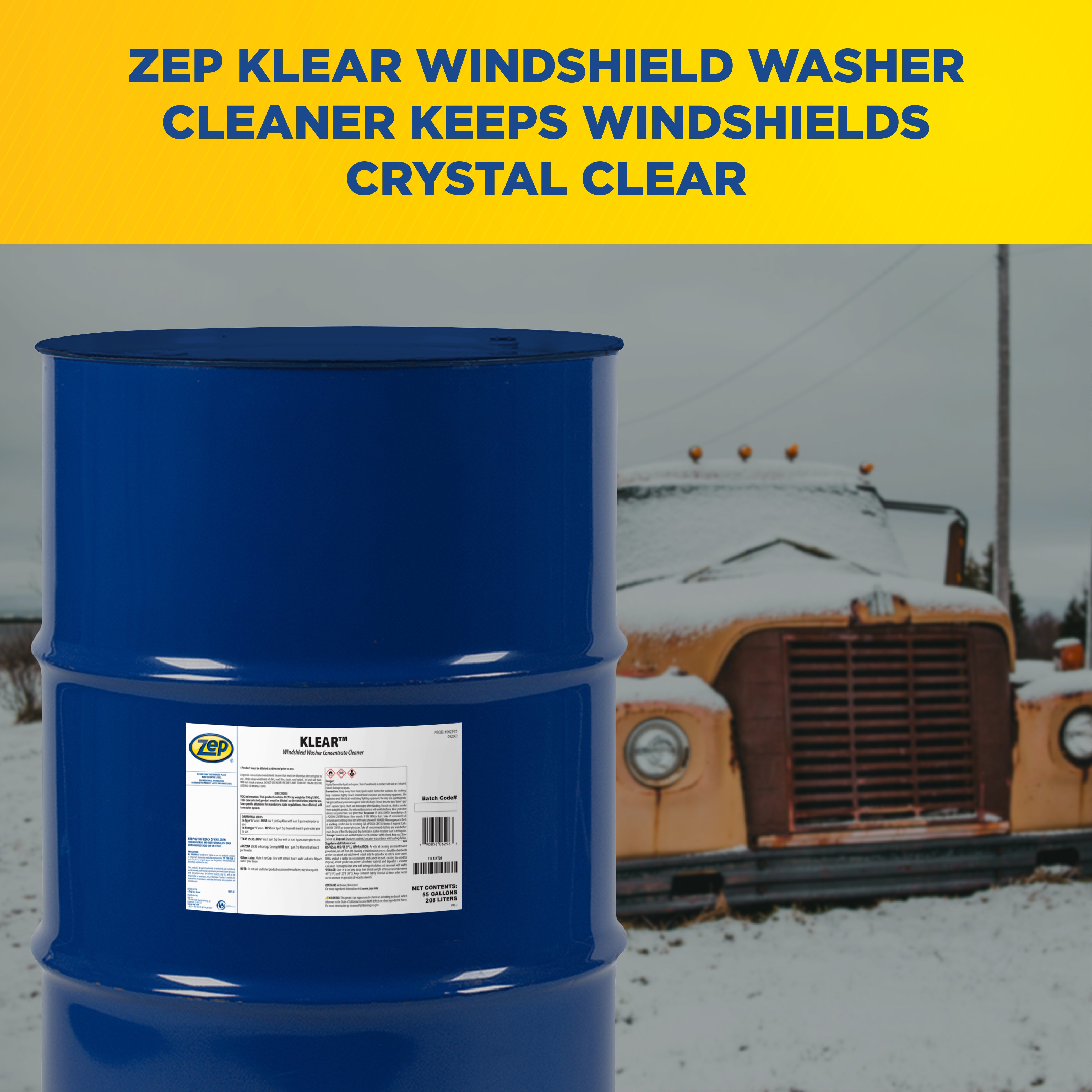 Zep Klear Windshield Washer Cleaner Concentrate – Industrial