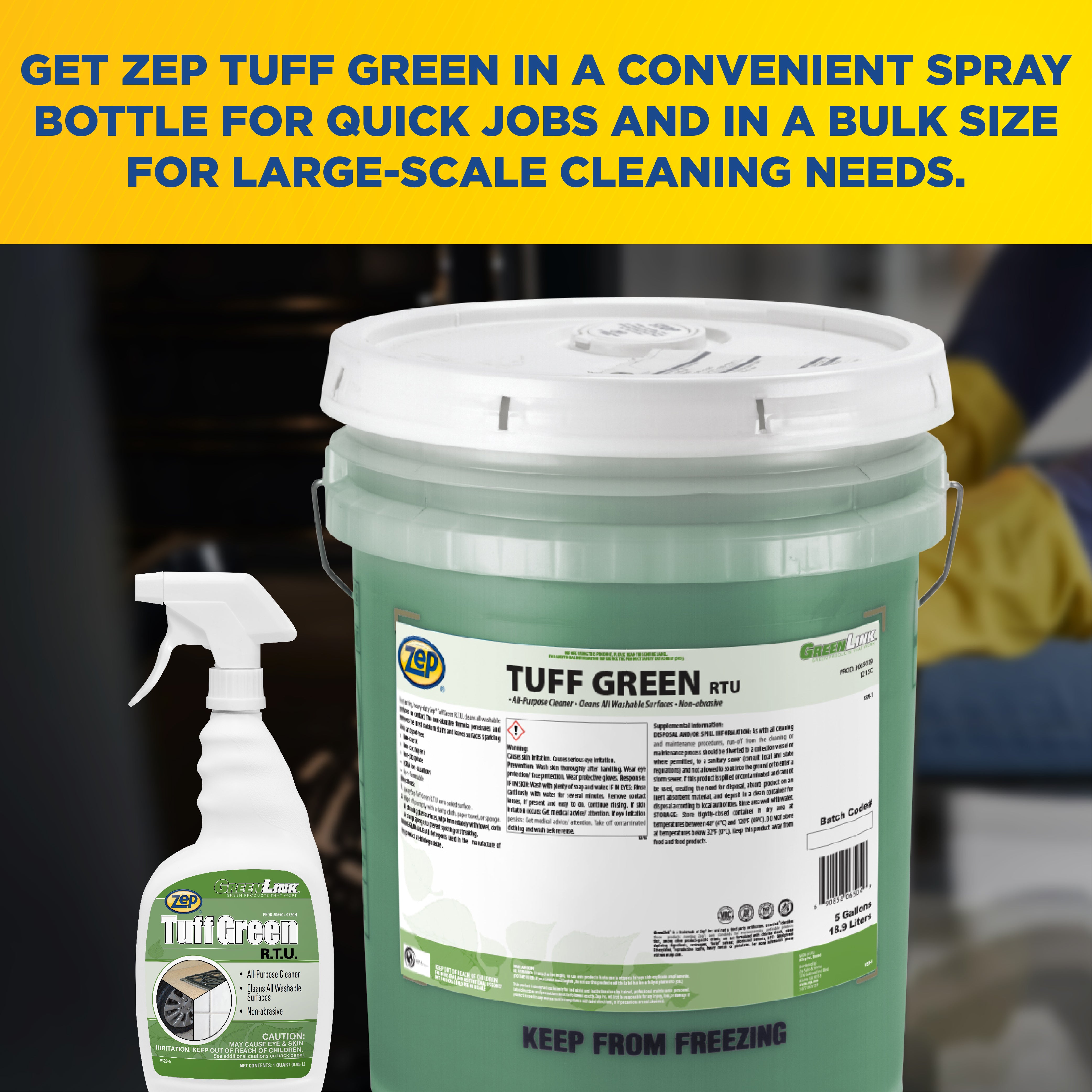 Zep Tuff Green Ready-to-Use All-Purpose Cleaner – Spot-Free