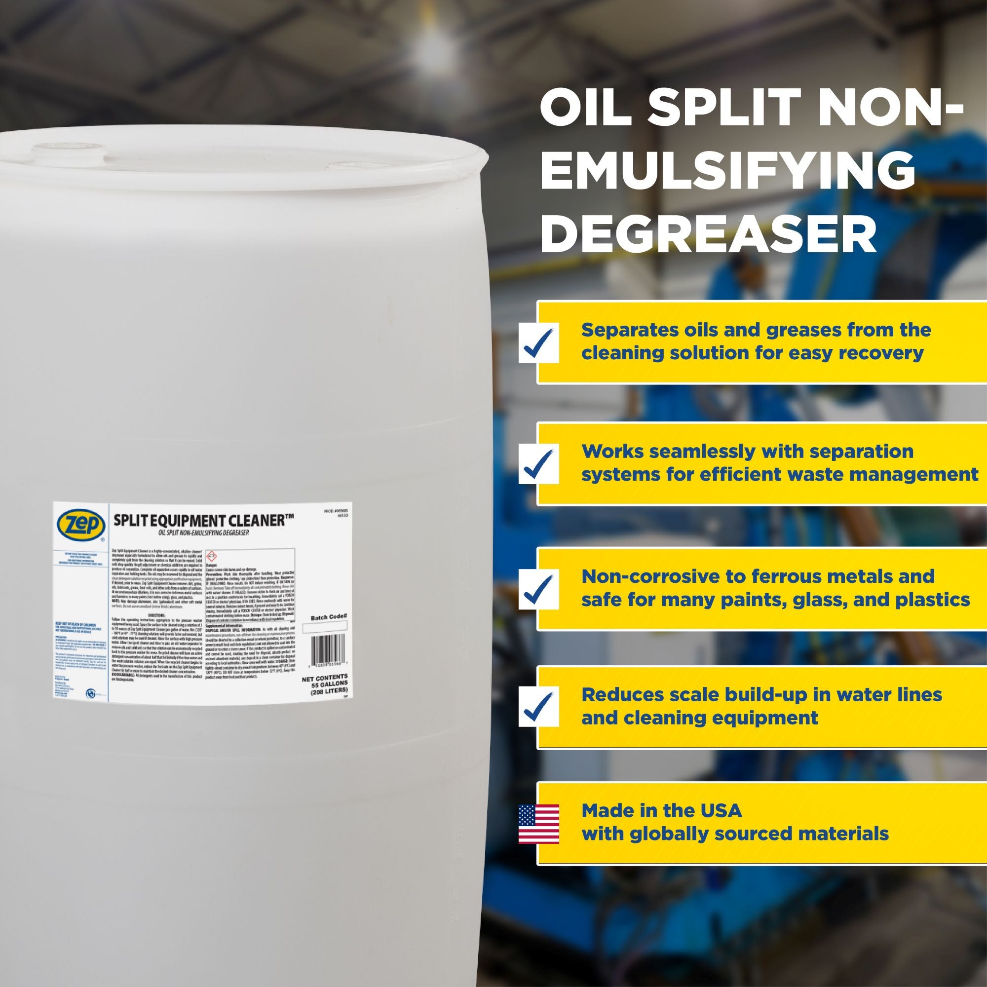 Zep Split Equipment Cleaner – Heavy-Duty, Oil-Splitting Degreaser
