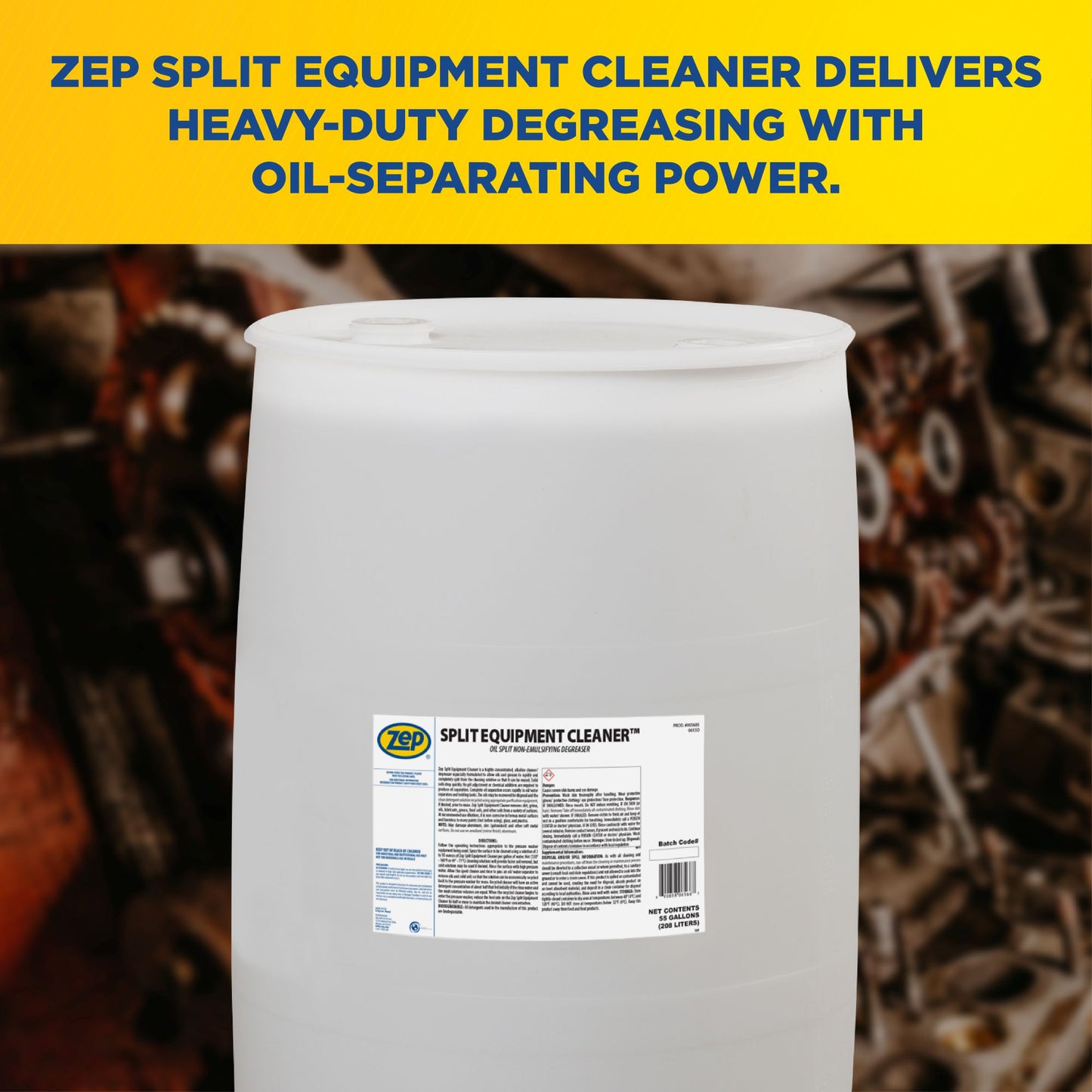 Zep Split Equipment Cleaner – Heavy-Duty, Oil-Splitting Degreaser – 55 Gallon