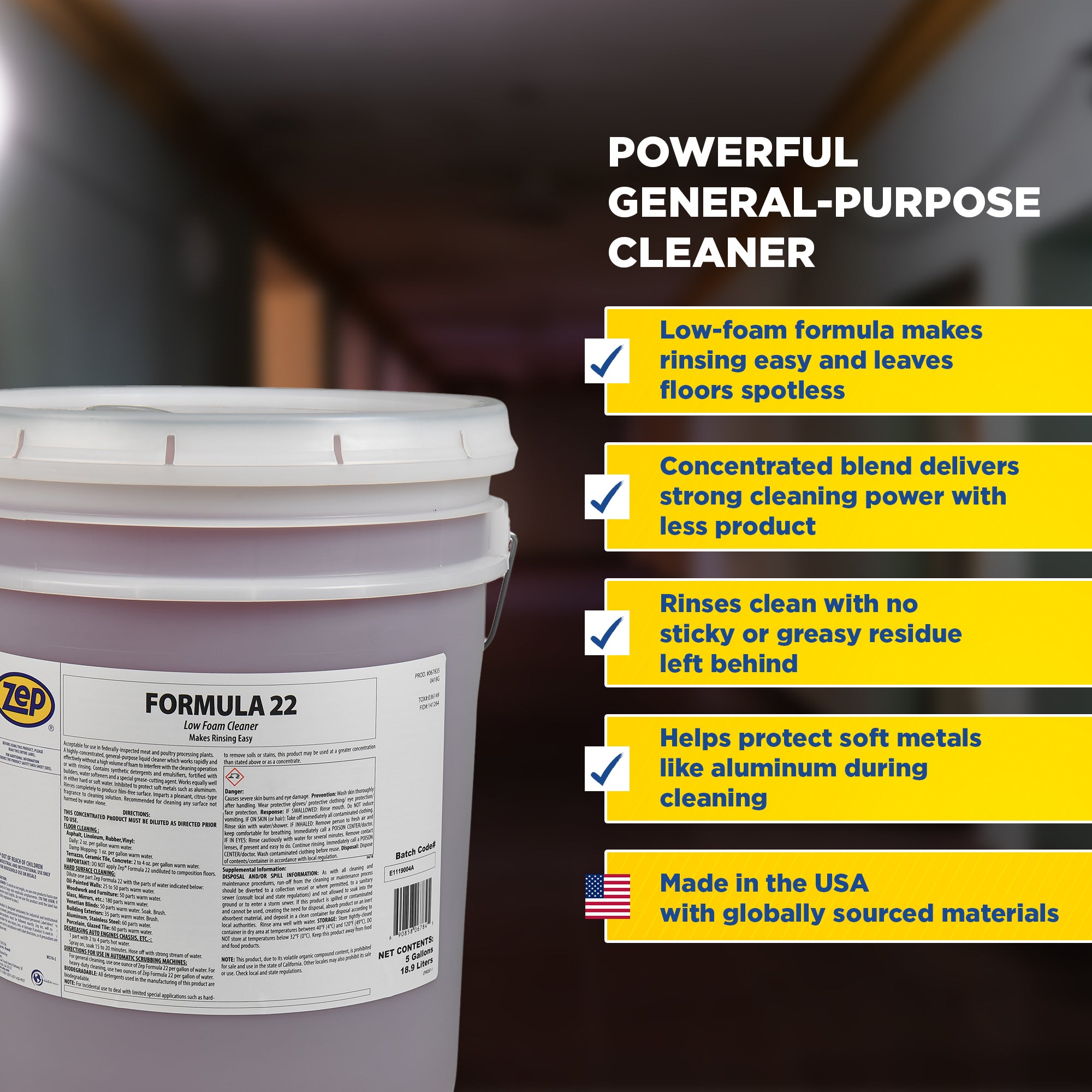 クリープ/ヘブンセント Zep Formula 22 Low Foam Industrial Cleaner – Highly-Concentrated