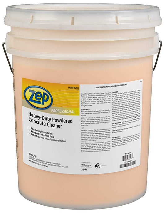 Zep Professional Heavy-Duty Powdered Concrete Cleaner – Fast Acting Alkaline – 40 lbs.