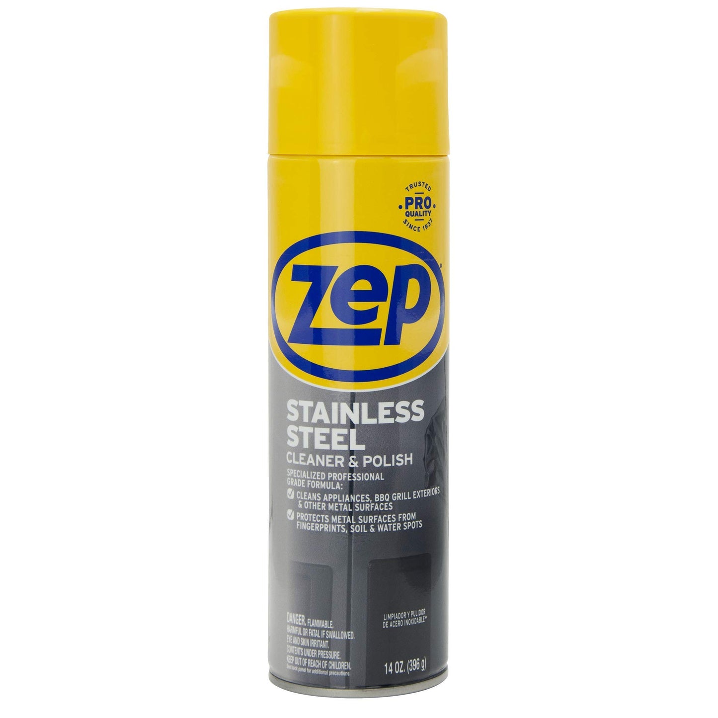 Zep Stainless Steel Cleaner and Polish – Removes Fingerprints and Water Spots – 14 oz