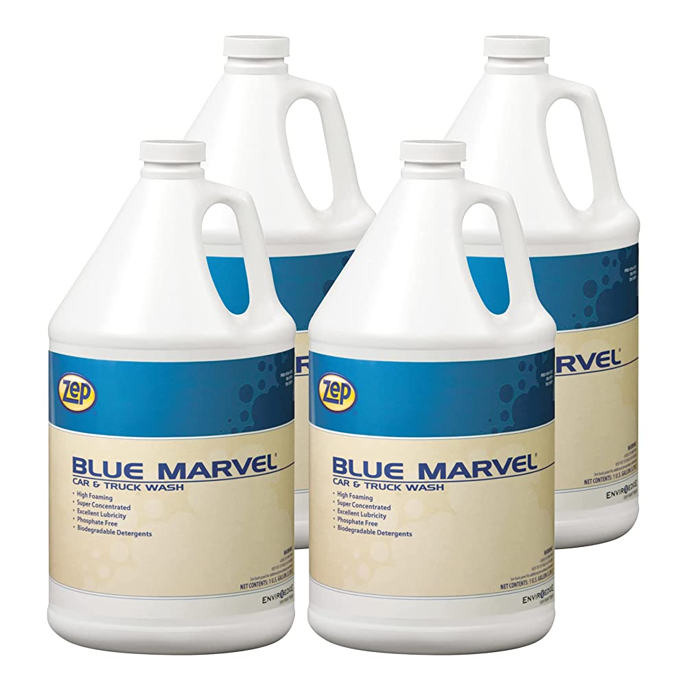 Zep Blue Marvel Car & Truck Wash – Removes Road Film, Winter Salt Deposits and Grime– 1 Gallon