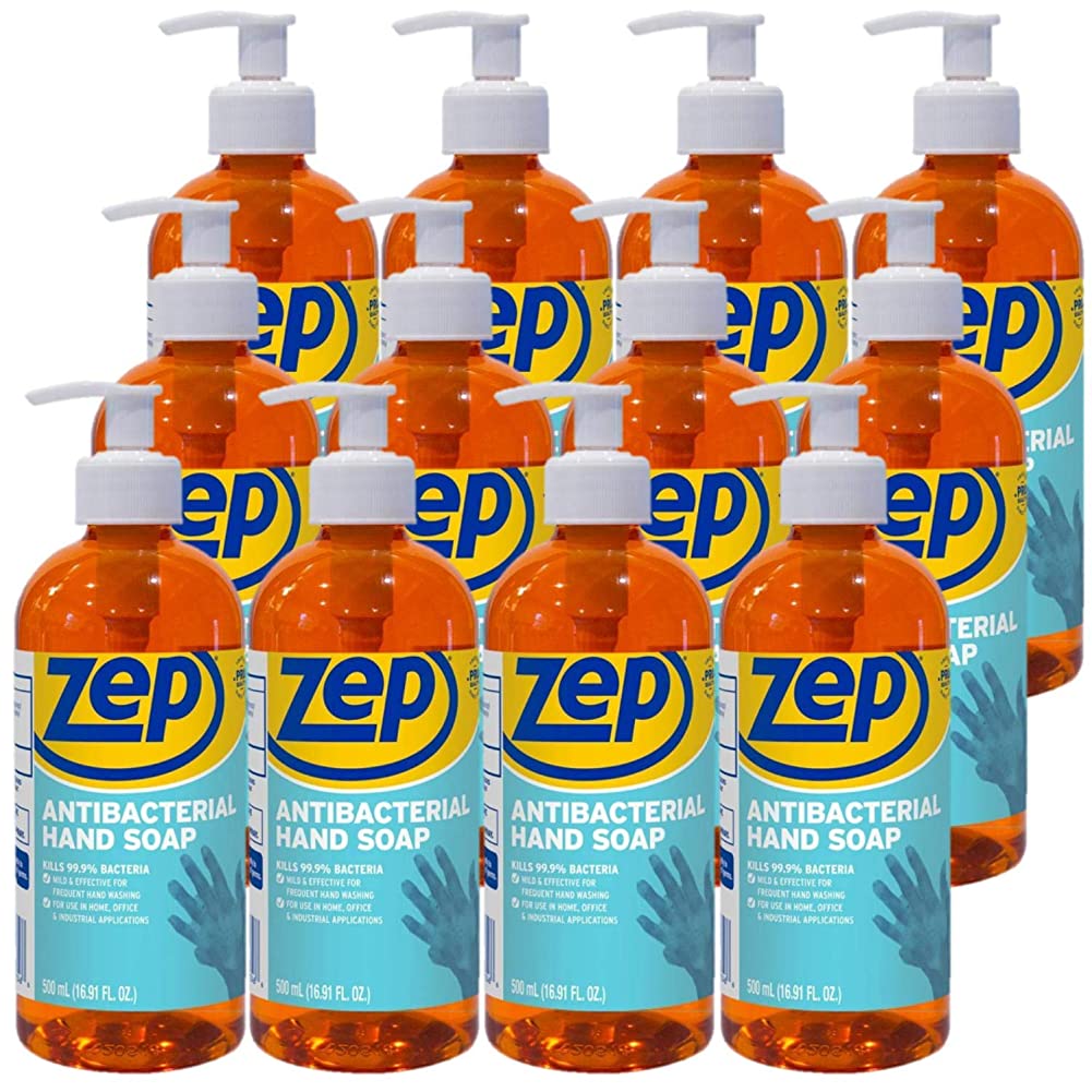 Zep Antibacterial Hand Soap – Kills 99.9% of Bacteria – 16.9 oz., antibacterial soap, antibacterial liquid hand soap, hand soap antibacterial