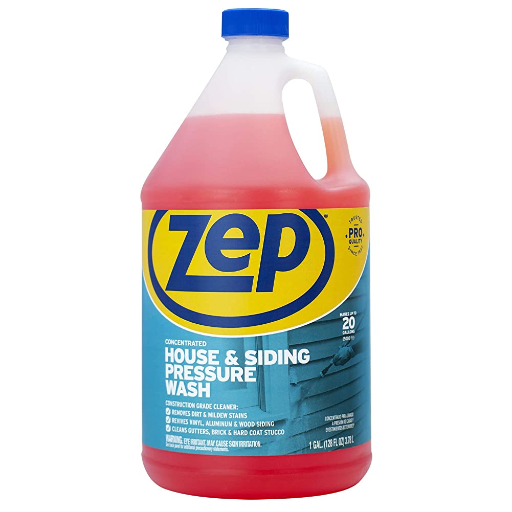 Zep House & Siding Pressure Wash Cleaner Concentrate – Removes Exterior Stains – 1 Gallon