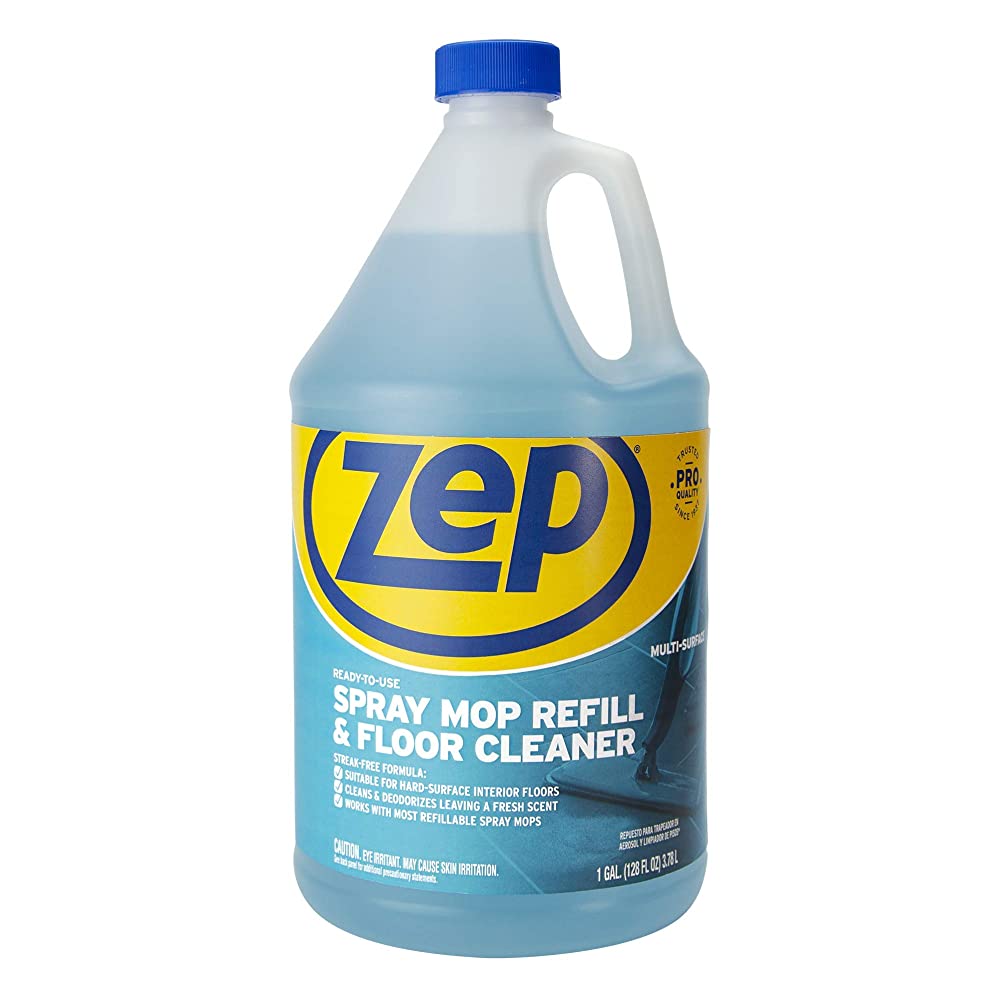 Zep Ready-To-Use Spray Mop Refill & Floor Cleaner – Streak-Free Multi-Surface Cleaner – 1 Gallon