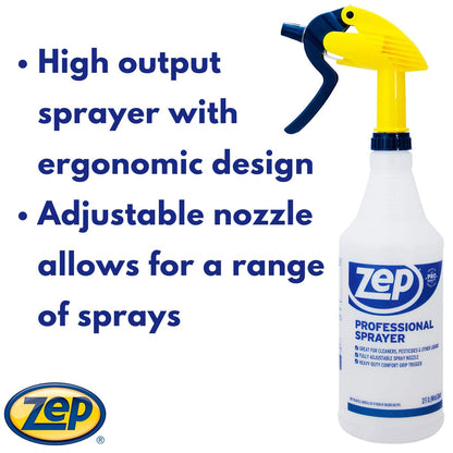 Zep Industrial Cleaner With Vinegar 1 Gal (Case of 4) and Zep Professional Sprayer Bottle (Case of 12) Bundle