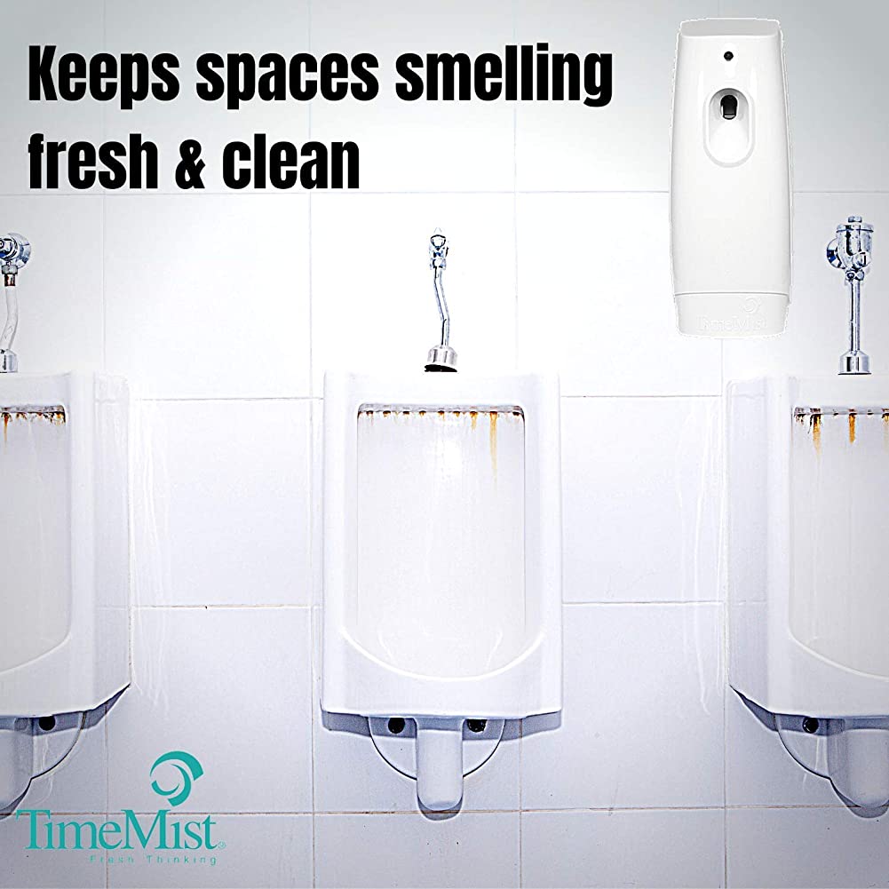 TimeMist Premium Metered Air Freshener Refills, Clean & Fresh (Case of 12) with TimeMist Metered Aerosol Fragrance Dispenser Bundle