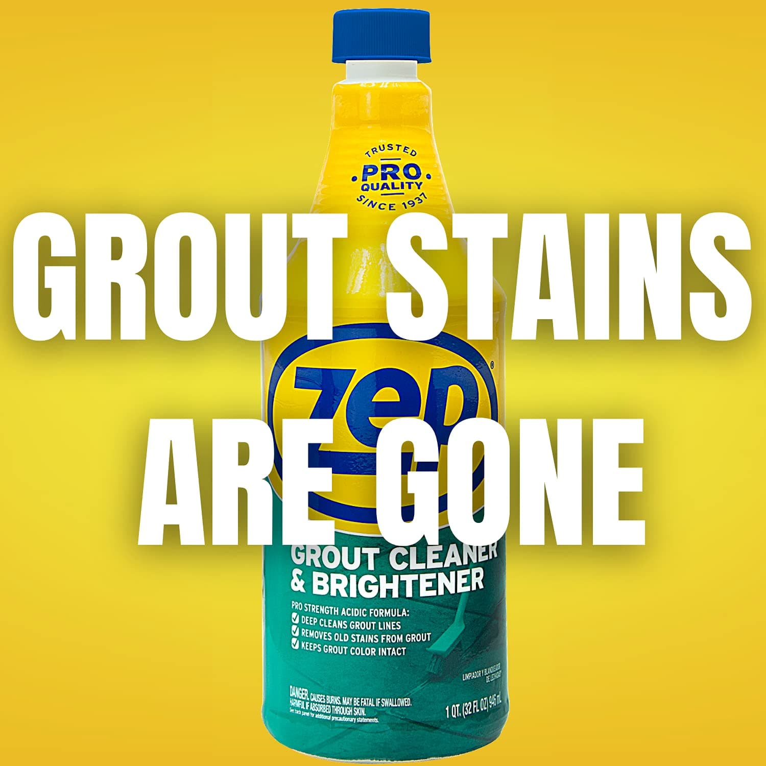 CHOMP! Grout Cleaner and Brightener, Includes Easy Scrubber Grout Cleaner  Brush, Refreshes Grout and Removes Stains on Tile Floors and Walls in
