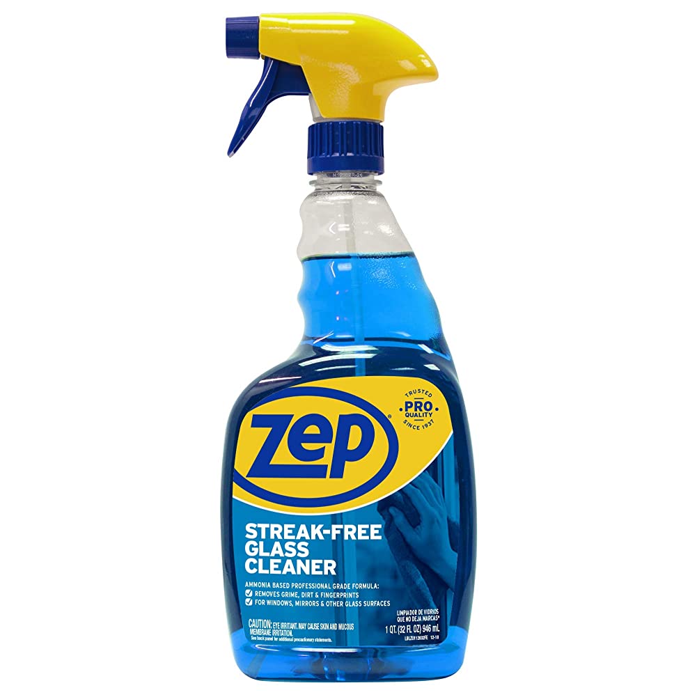 Zep Streak-Free Glass Cleaner – Ammonia-Based Formula – 32 oz