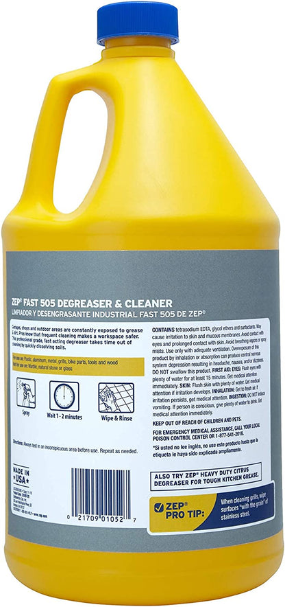 Zep Fast 505 Cleaner and Degreaser – Removes Grease Fast – 1 Galllon