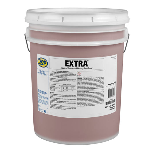 Zep Extra Industrial Concrete and Masonry Floor Cleaner – Fast Acting Floor Degreaser – 5 Gallon