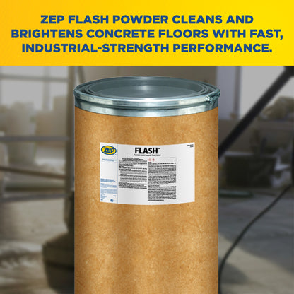 Zep Flash Premium Grade Concrete Floor Cleaner – Removes Heavy Grease and Oils – 125 Pounds