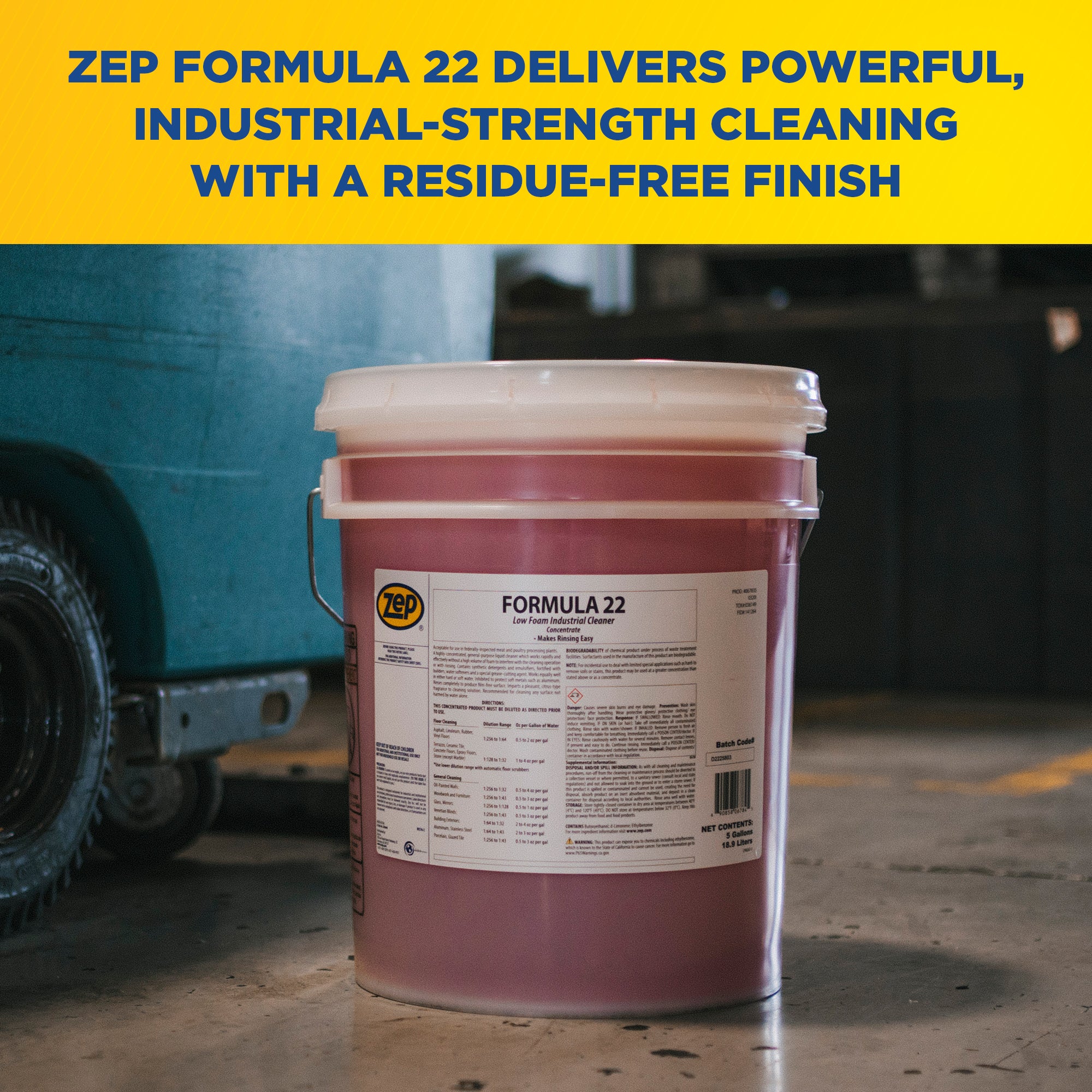 Zep Formula 22 Low Foam Industrial Cleaner – Highly-Concentrated