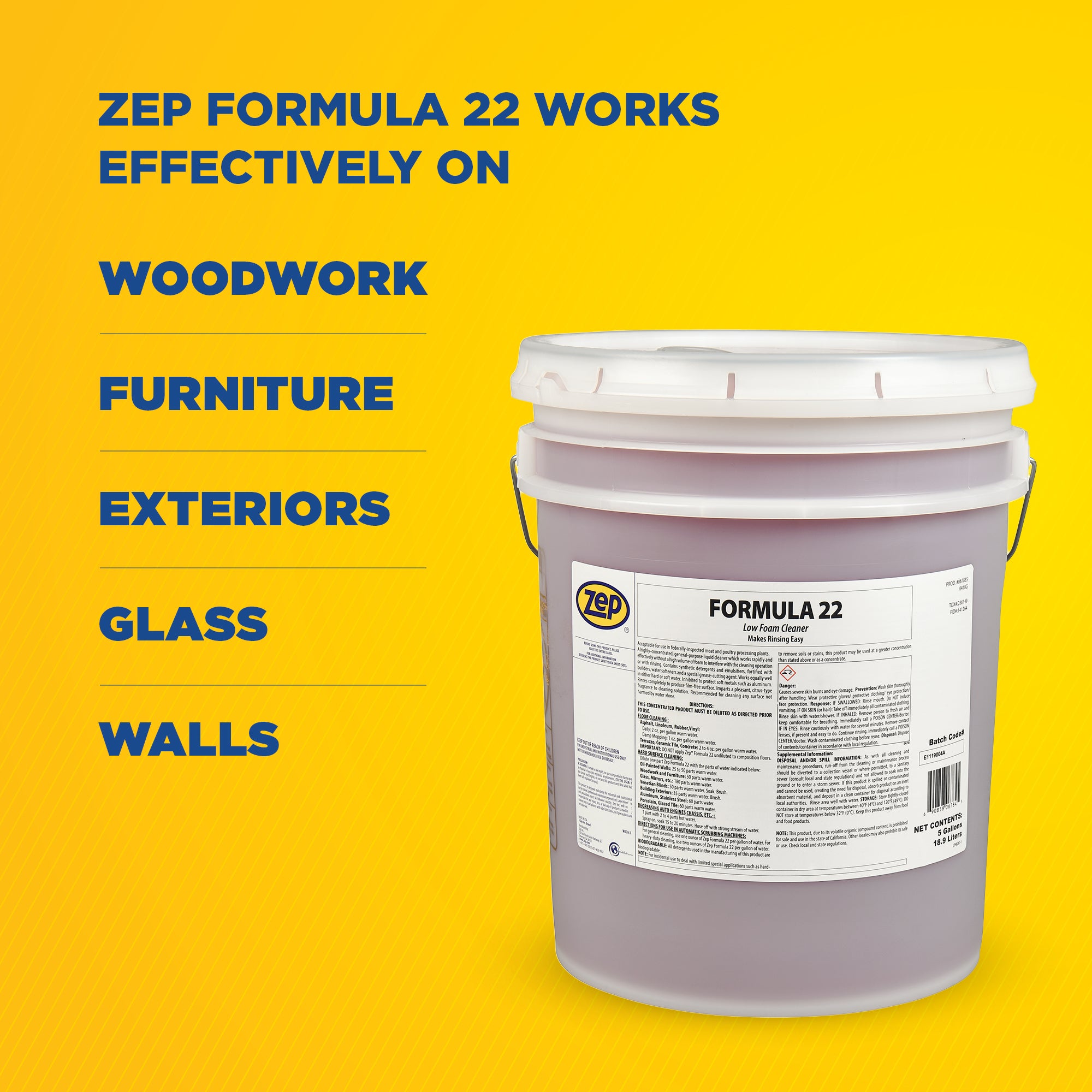 Zep Formula 22 Low Foam Industrial Cleaner – Highly-Concentrated