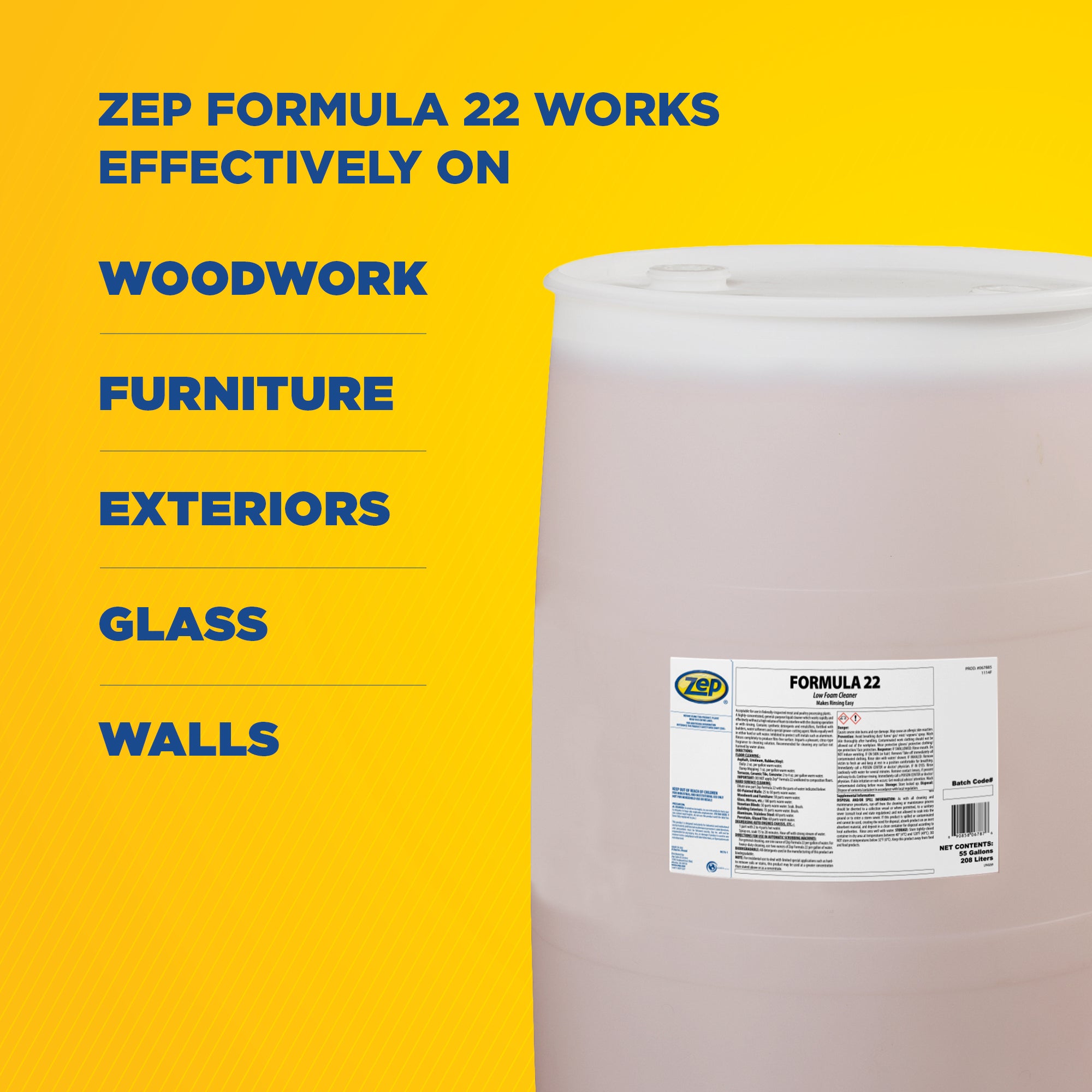Zep Formula 22 Low Foam Industrial Cleaner – Highly-Concentrated