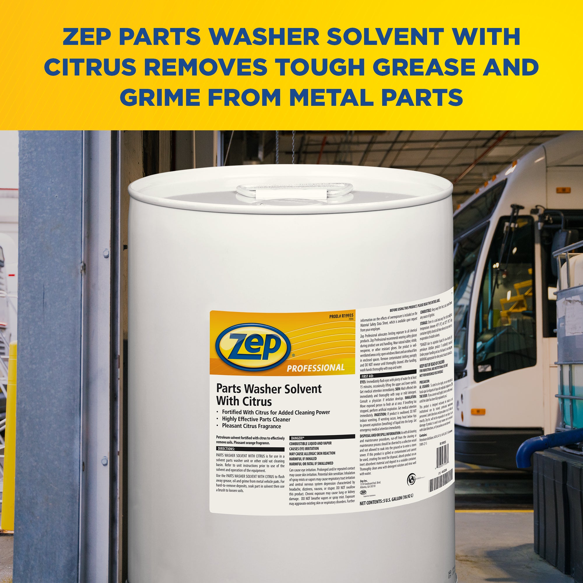 Zep Parts Washer Solvent with Citrus – Removes Grease from Parts