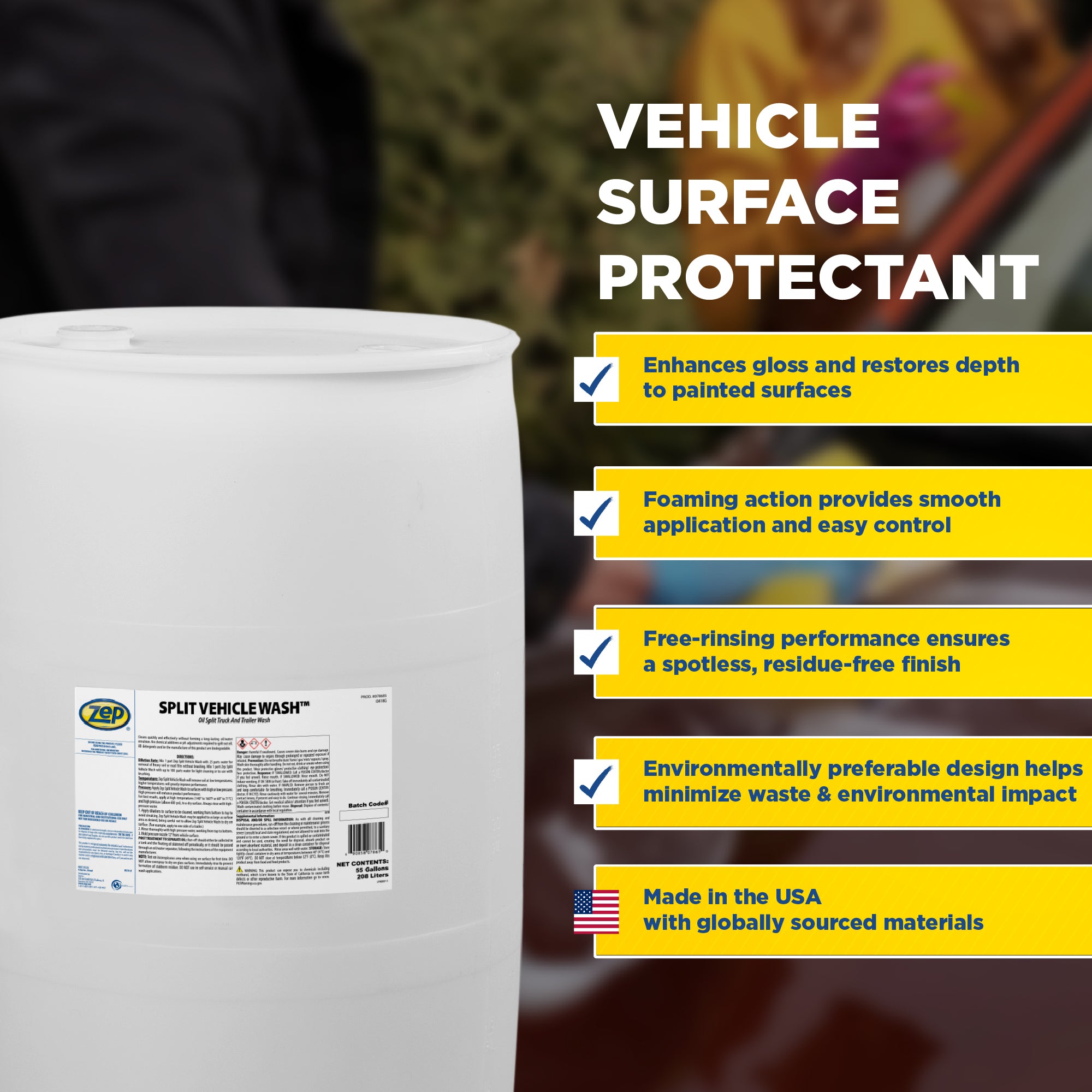Zep Split Vehicle Wash - 55 Gallon – Zep Inc.