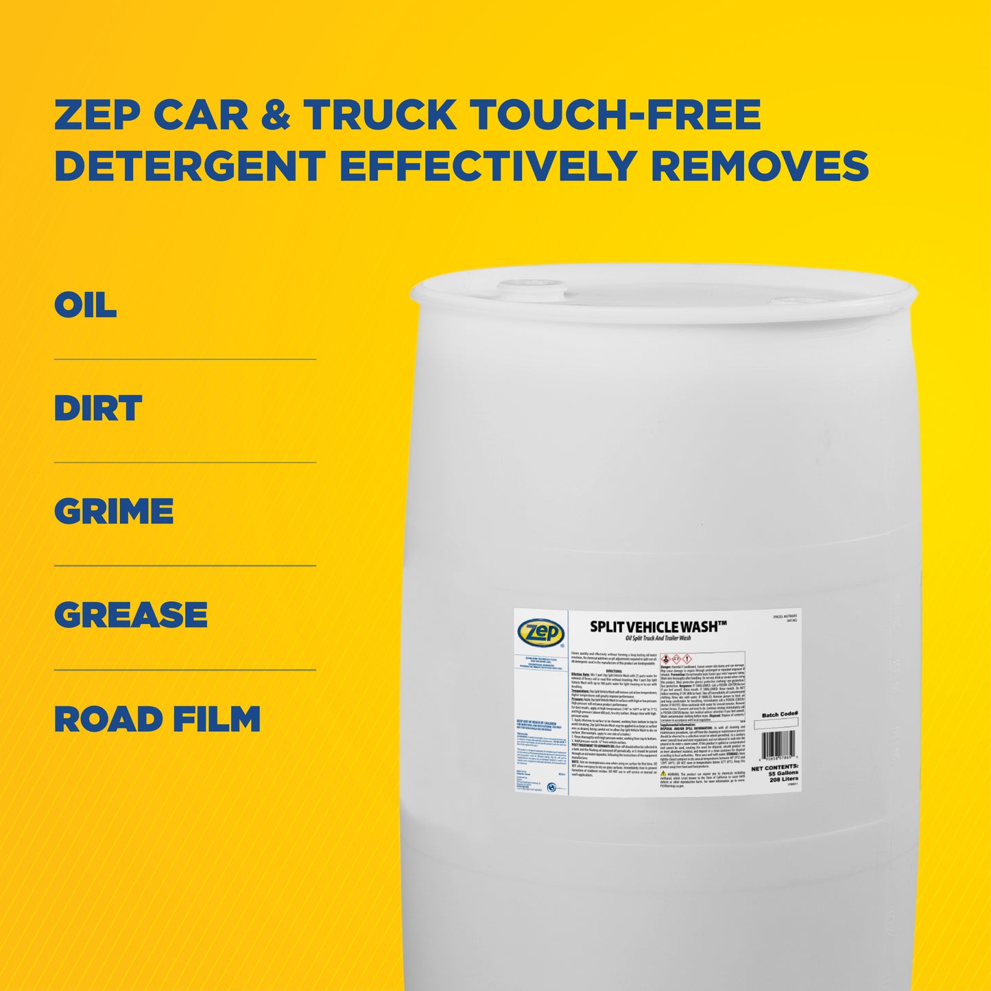 Zep Split Vehicle Wash - 55 Gallon