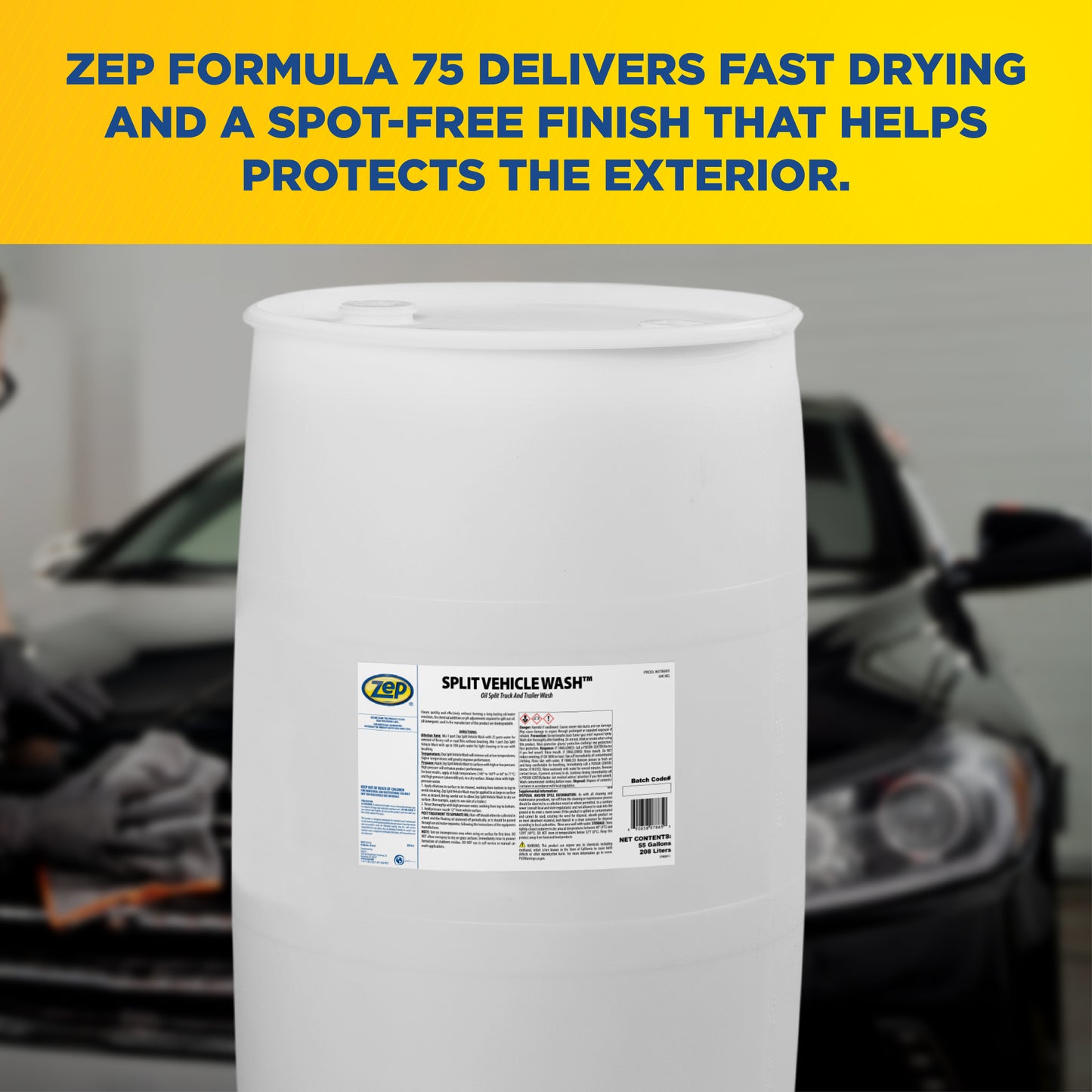 Zep Split Vehicle Wash - 55 Gallon