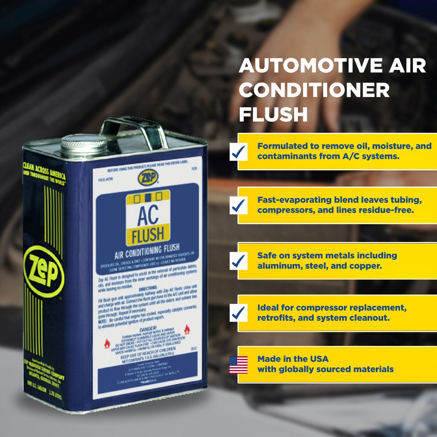 Zep AC Flush - Supports Air Conditioning Cooling - 1 Gallon
