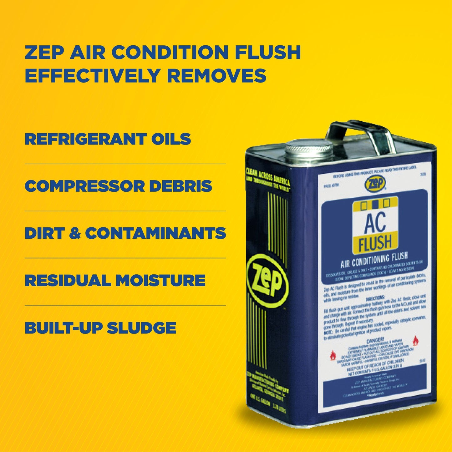 Zep AC Flush - Supports Air Conditioning Cooling - 1 Gallon