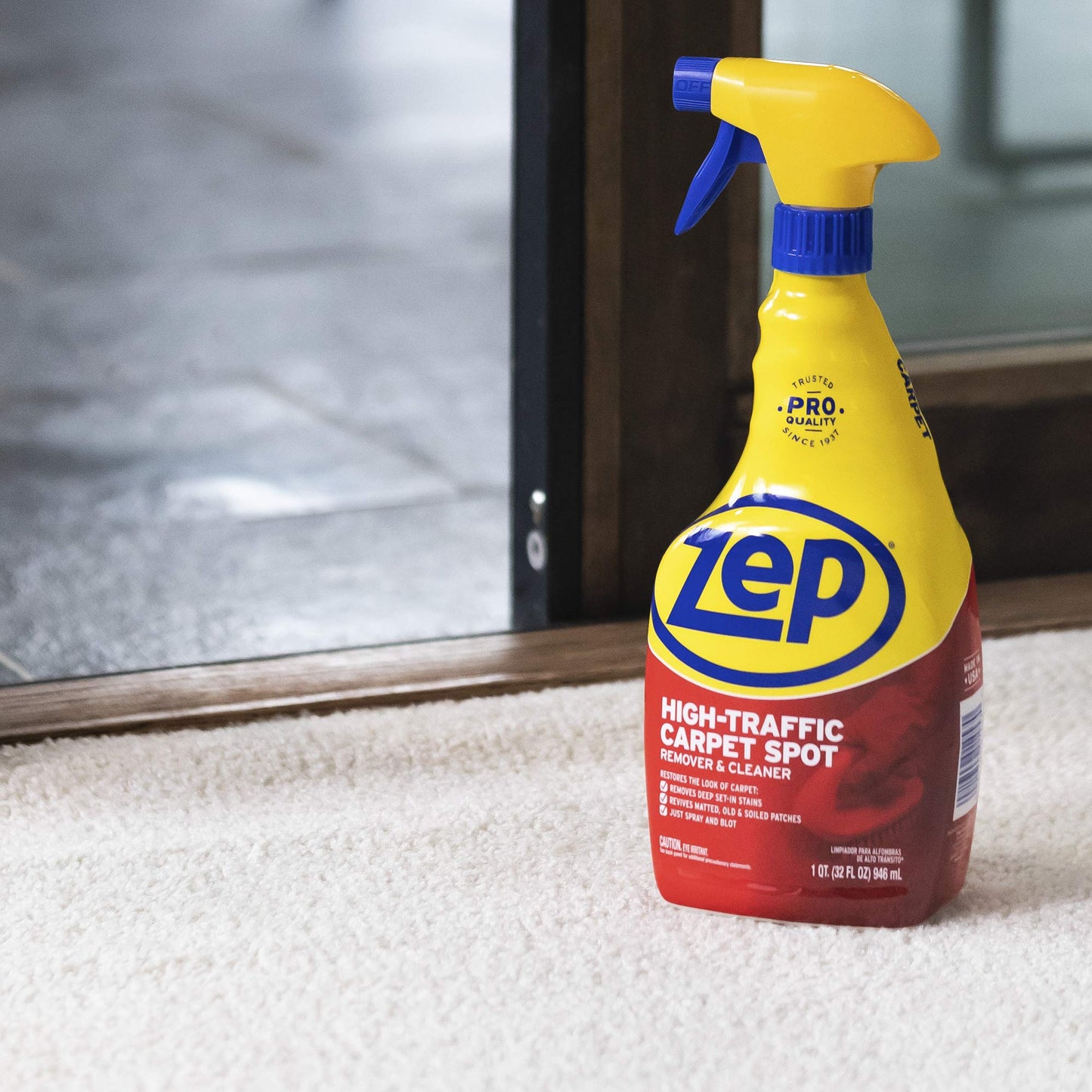 Zep High Traffic Carpet Spot Remover & Cleaner – Enzymatic Stain Remover – 1 Gallon