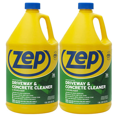 Zep Concentrated Driveway and Concrete Cleaner and Degreaser –  Removes Grease and Oil Stains - 1 Gallon