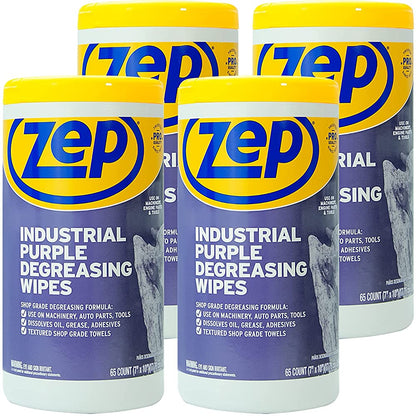 Industrial Purple Heavy-Duty Degreasing Wipes (65 Wipes per Canister)