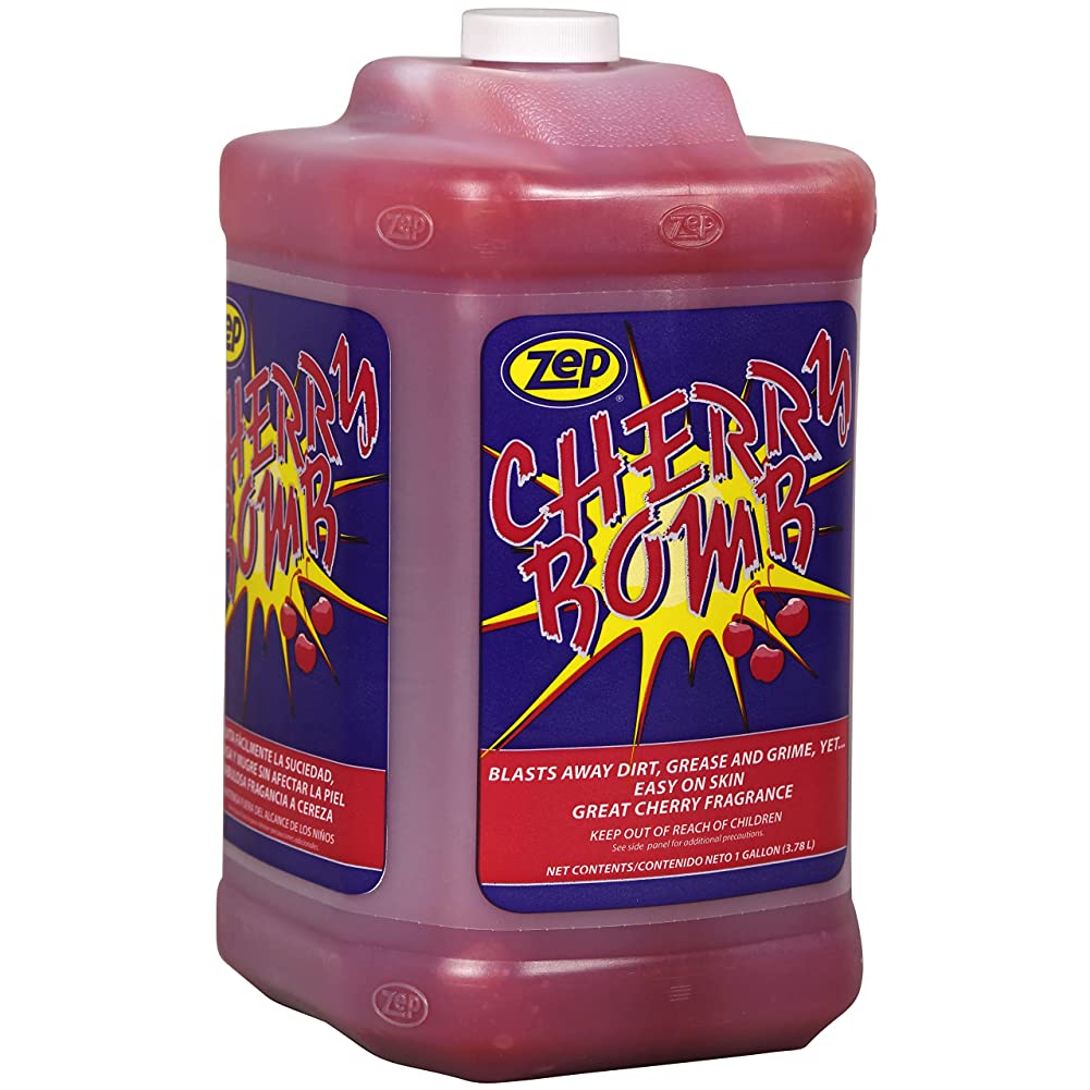 Zep Cherry Bomb Hand Cleaner with Pumps– Removes Stubborn Industrial Soils – 1 Gallon